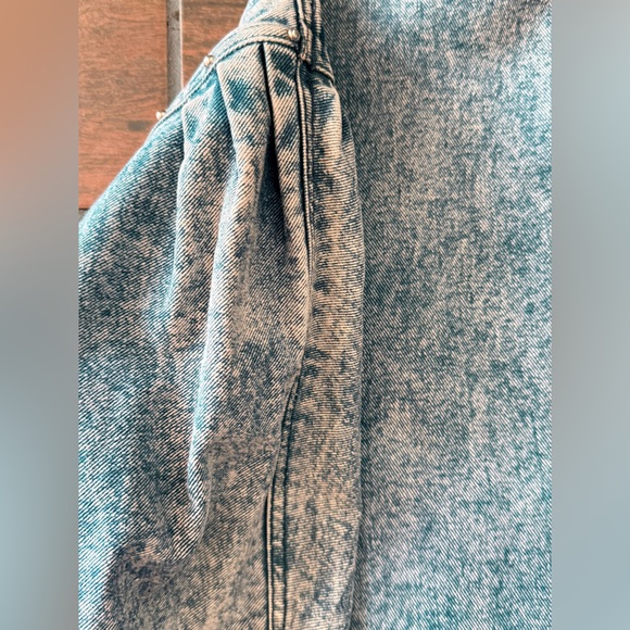 80s Oversized Acid Wash Embellished Studded Denim Jacket Batwing Rhinestone M - Picture 10 of 16